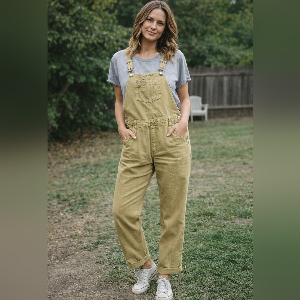 Women's Next Petite Dungaree Mustard Color Overalls Jumpsuit Size US 8 or EU 40